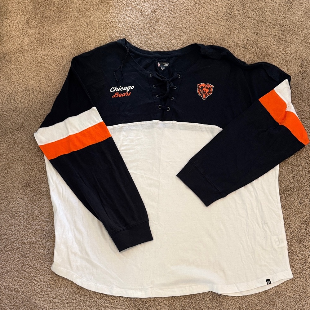 Women’s Plus Chicago Bears Long Sleeve Shirt - Navy and White 3x NWT - Picture 3 of 6